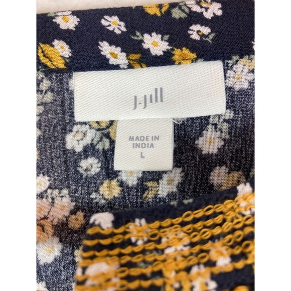 J. Jill Women's Embroidered Floral Print Tunic Dress Long Sleeve Boho Size L - Picture 4 of 11